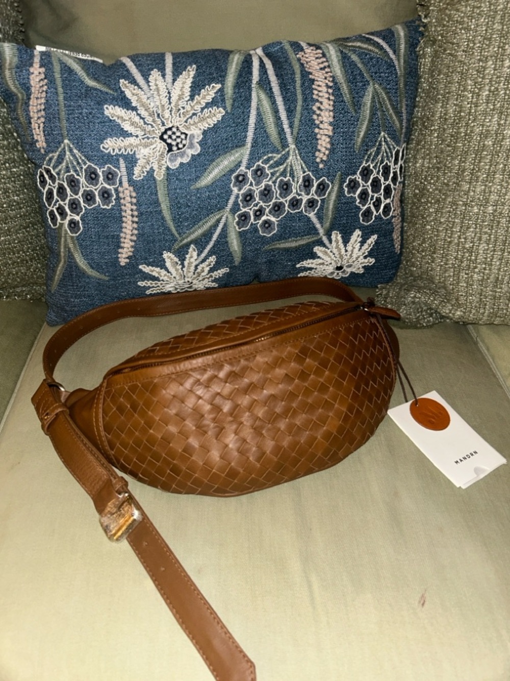 NWT MANDRN Atlas Woven Leather Bag. - Picture 10 of 10
